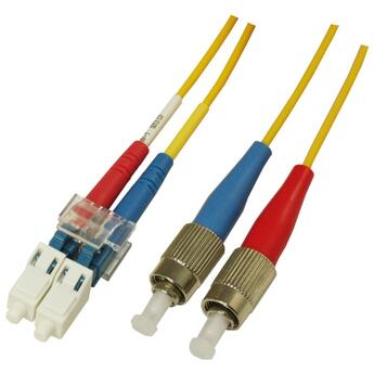 P-SM9-D2Y-LCU-FCU-xx Fiberworks AS  Snor SM DPX LC/UPC-FC/UPC xx m 9/OS2 G.657.A2 2x &#248;2mm Gul