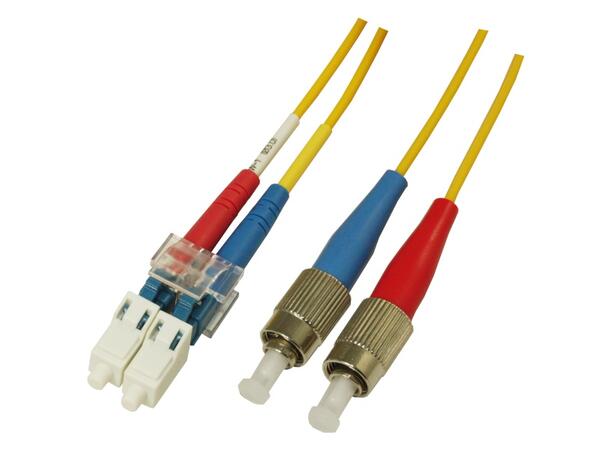 Snor SM DPX LC/UPC-FC/UPC xx m 9/OS2 G.657.A2 2x ø2mm Gul 