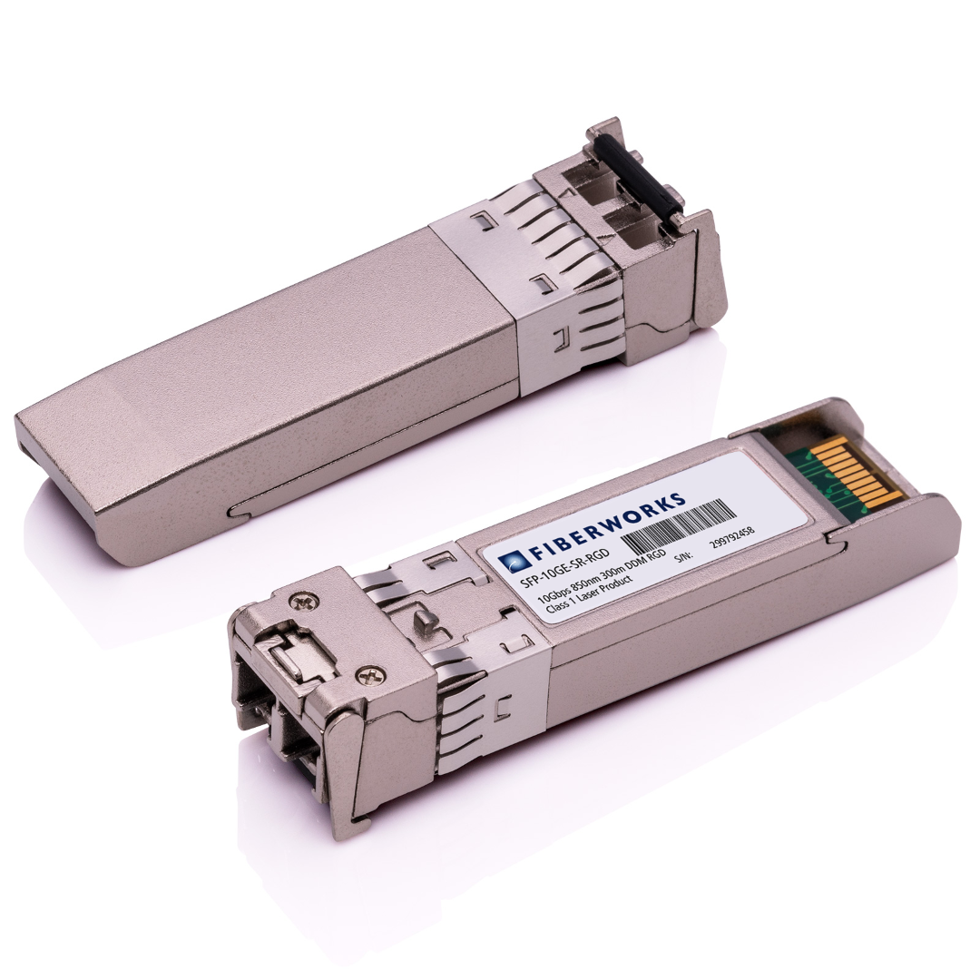 SFP-10GE-SR-RGD Fiberworks AS  SFP+, 10G Ethernet, DDM, 300m, Rugged 850nm, 4dB, MM