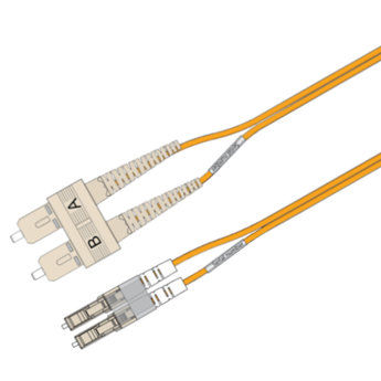 P-MM6-D2O-LCP-SCP-xx Fiberworks AS  Snor MM DPX LC/PC-SC/PC xx m 62,5/OM1 2x &#248;2mm Oransje