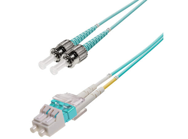 Snor MM DPX LC/PC-ST/PC xx m 50/OM3 BIF 2x ø2mm Aqua 