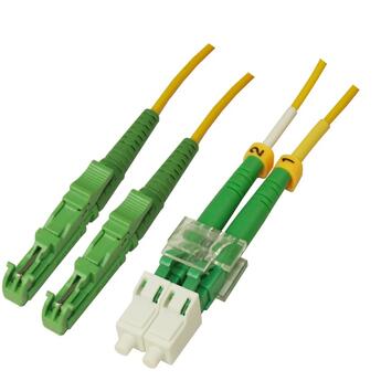 P-SM9-D2Y-E2A-LCA-xx Fiberworks AS  Snor SM DPX E2000/APC-LC/APC xx m 9/OS2 G.657.A2 2x &#248;2mm Gul