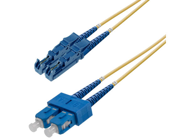 Snor SM DPX E2000/UPC-SC/UPC xx m 9/OS2 G.657.A2 2x ø2mm Gul 