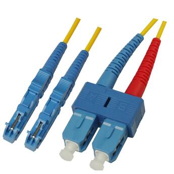 P-SM9-D2Y-E2U-SCU-xx Fiberworks AS  Snor SM DPX E2000/UPC-SC/UPC xx m 9/OS2 G.657.A2 2x &#248;2mm Gul