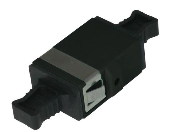 Adapter MTP/MPO 12/24F Sort, Opp/ned Uten flens metall klips, MPO hullutsnitt 