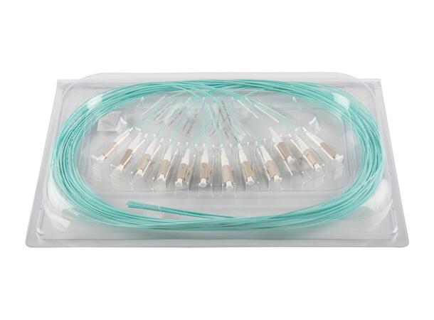 Fiberhale MM LC/PC 12-pakning 1,5 m 50/OM3 BIF, 900µm fast kledning, Aqua 