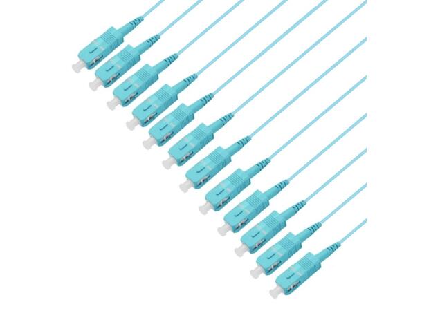 Fiberhale MM LC/PC 12-pakning 1,5 m 50/OM4 BIF, 900µm fast kledning, Aqua 