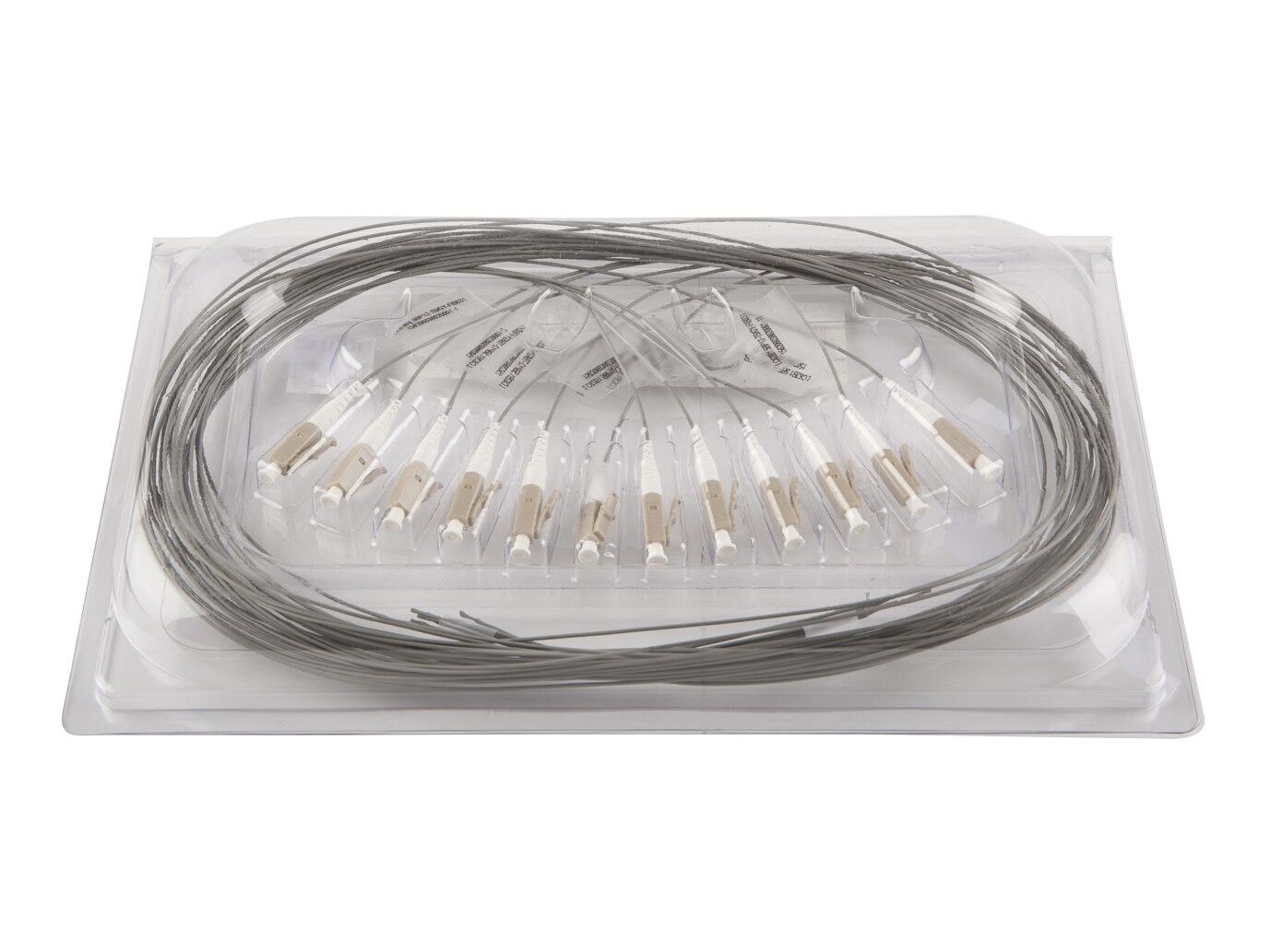 PT-MM6-T9G-LCP-15-BP Fiberworks AS  Fiberhale MM LC/PC 12-pakning 1,5 m 62,5/OM1, 900µm fast kledning, Grå