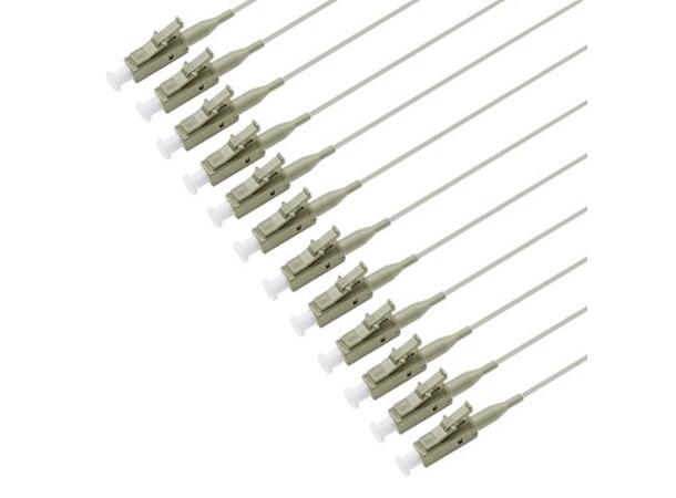 Fiberhale MM LC/PC 12-pakning 1,5 m 62,5/OM1, 900µm fast kledning, Grå 