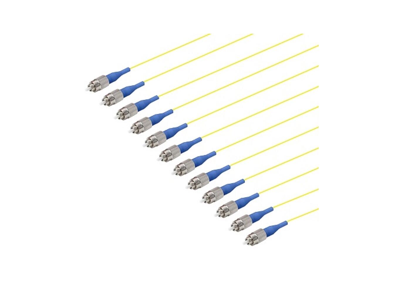 PT-SM9-T9Y-FCU-15-BP Fiberworks AS  Fiberhale SM FC/UPC 12-pakning 1,5 m 9/OS2 G.657.A2, 900&#181;m fast kledning, Gul