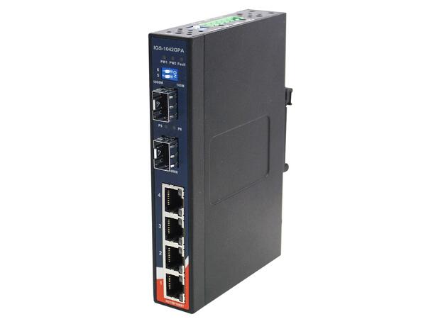 ORing GigE 4x 10/100/1000TX + 2x SFP Unmanaged Switch, Slim Type 
