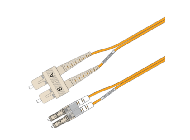 Snor MM DPX LC/PC-SC/PC 1 m 62,5/OM1 2x ø2mm Oransje 