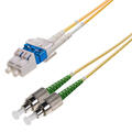 Snor SM DPX FC/APCR-LC/UPC 7 m 9/OS2 G.657.A2 2x ø2mm Gul