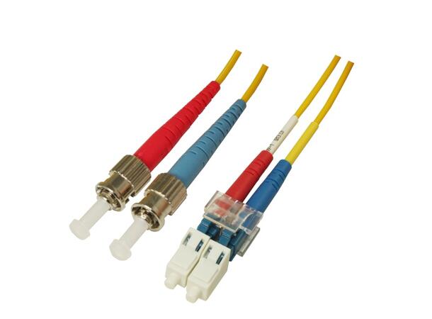 Snor SM DPX LC/UPC-ST/UPC xx m 9/OS2 G.657.A2 2x ø2mm Gul 