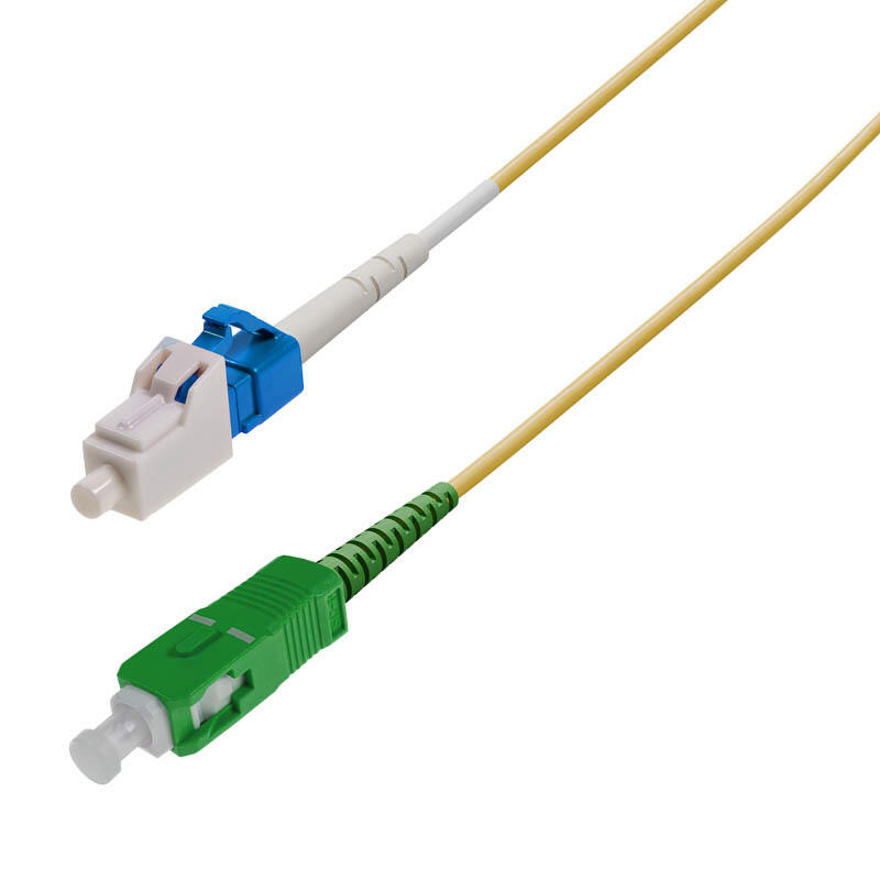 P-SM9-S2Y-SCA-LCU-01 Fiberworks AS  Snor SM SPX SC/APC-LC/UPC 1 m 9/OS2 G.657.A2 ø2mm Gul