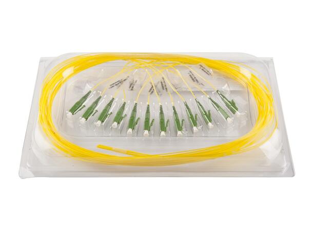 Fiberhale SM LC/APC 12-pakning 1,5 m 9/OS2 G.657.A1, 900µm fast kledning, Gul 