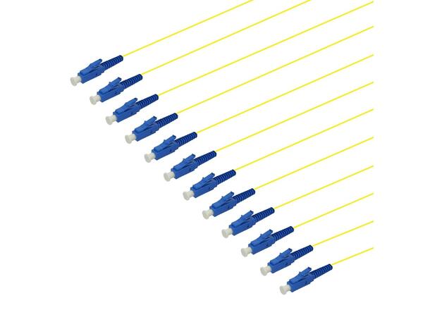 Fiberhale SM LC/UPC 12-pakning 1,5 m 9/OS2 G.657.A1, 900µm fast kledning, Gul 