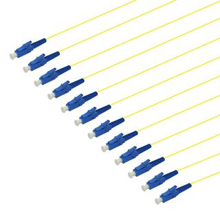 Fiberhale SM LC/UPC 12-pakning 1,5 m 9/OS2 G.657.A1, 900&#181;m fast kledning, Gul