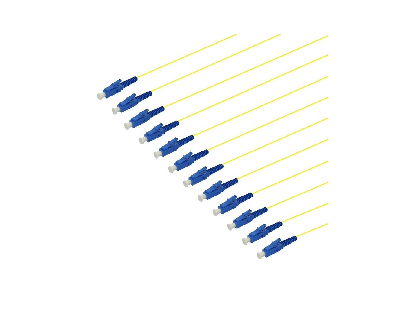 PT-SM9-T9Y-LCU-15-BP Fiberworks AS  Fiberhale SM LC/UPC 12-pakning 1,5 m 9/OS2 G.657.A1, 900&#181;m fast kledning, Gul