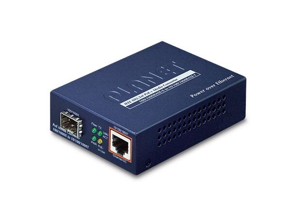 GTP-805A PoE GigEthernet Media Converter SFP Port, 52V/30W PoE Power