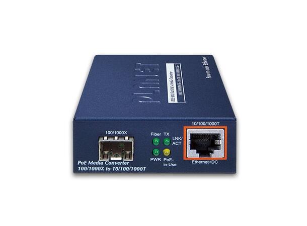 GTP-805A PoE GigEthernet Media Converter SFP Port, 52V/30W PoE Power