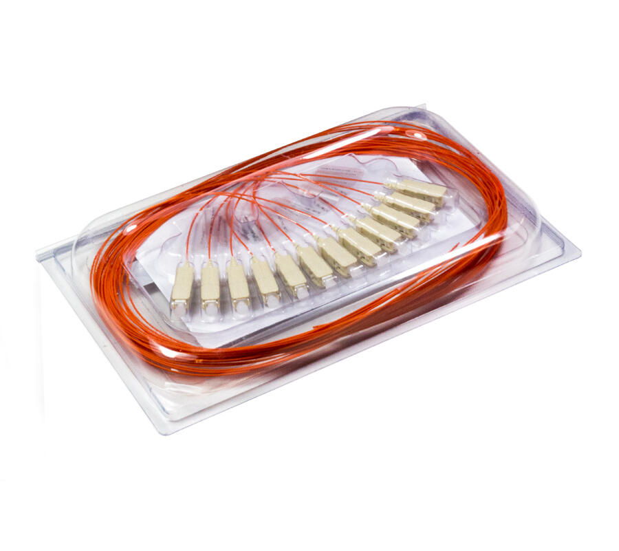 PT-MM5-T9O-SCP-15-BP Fiberworks AS  Pigtail MM SC/PC 12-pack 1,5 m 50/OM2, 900µm tigh buffer, Orange