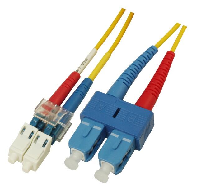 P-SM9-D2Y-LCU-SCU-xx Fiberworks AS  Snor SM DPX LC/UPC-SC/UPC xx m 9/OS2 G.657.A2 2x &#248;2mm Gul