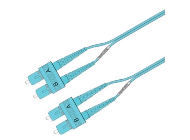 Snor MM DPX SC/PC-SC/PC 30 m 50/OM3 BIF 2x ø2mm Aqua 