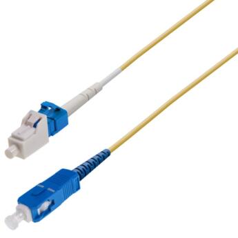 P-SM9-S2Y-LCU-SCU-xx Fiberworks AS  Snor SM SPX LC/UPC-SC/UPC xx m 9/OS2 G.657.A2 ø2mm Gul