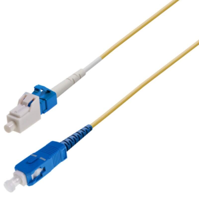 P-SM9-S2Y-LCU-SCU-xx Fiberworks AS  Snor SM SPX LC/UPC-SC/UPC xx m 9/OS2 G.657.A2 ø2mm Gul