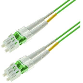 P-OM5-D2L-LCP-LCP-xx Fiberworks AS  Snor MM DPX LC/PC-LC/PC xx m 50/OM5 BIF 2x &#248;2mm Lime Gr&#248;nn
