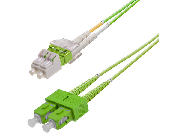 Snor MM DPX LC/PC-SC/PC xx m 50/OM5 BIF 2x ø2mm Lime Grønn 