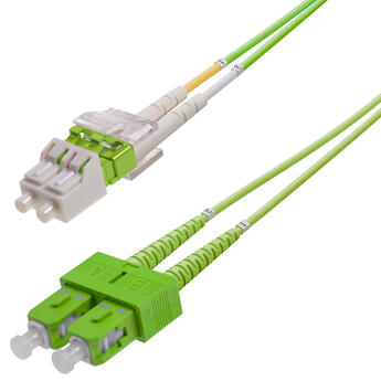 P-OM5-D2L-LCP-SCP-xx Fiberworks AS  Snor MM DPX LC/PC-SC/PC xx m 50/OM5 BIF 2x ø2mm Lime Grønn