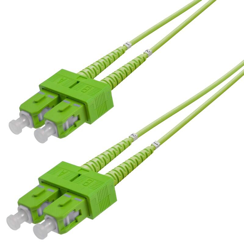 P-OM5-D2L-SCP-SCP-xx Fiberworks AS  Snor MM DPX SC/PC-SC/PC xx m 50/OM5 BIF 2x ø2mm Lime Grønn