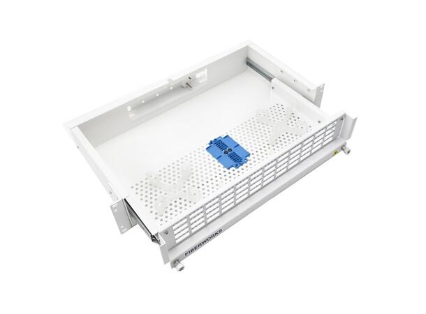 19"/ETSI 2U panel for 48 SC-DPX (96F) Teleskopskinner, med installasjonssett 