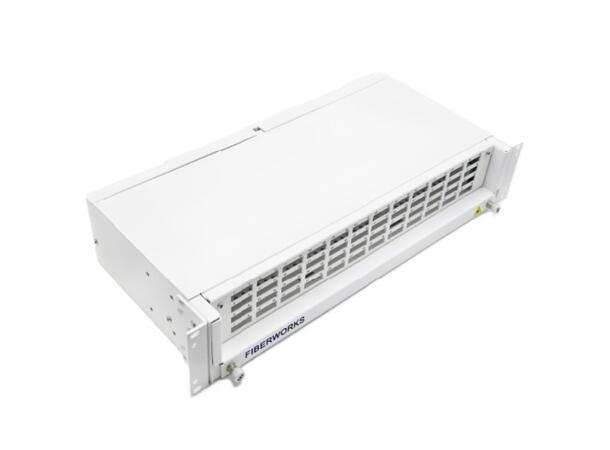 19"/ETSI 2U panel for 48 SC-DPX (96F) Teleskopskinner, med installasjonssett 