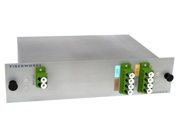 Fiberworks 4ch. CWDM BiDi CATV Mux/Demux Low Band, Mon. port, LC/APC, B-side 