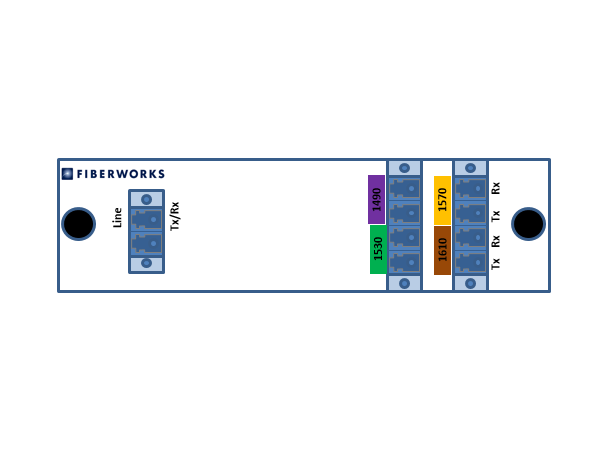 Fiberworks 4ch. CWDM BiDi Mux/Demux LGX2 Single fiber, LC/UPC, A-side 