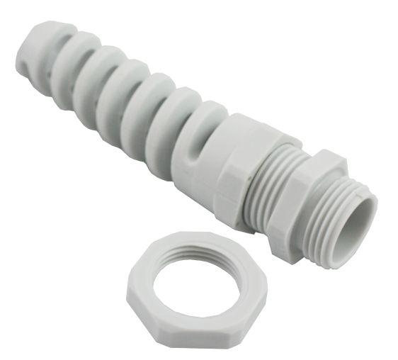 SP-PG-NIPPEL-KIT   PG nippel med spiral og mutter M20. For 6-12mm kabel.