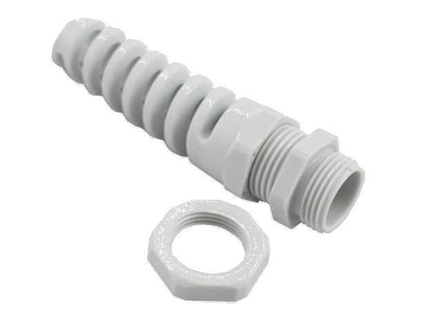 PG nippel med spiral og mutter M20. For 6-12mm kabel. 