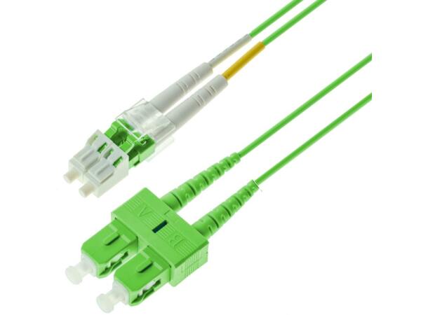 Snor MM DPX LC/PC-SC/PC 30 m 50/OM5 BIF 2x ø2mm Lime Grønn 