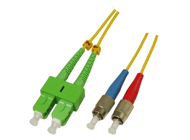 Snor SM DPX SC/APC-FC/UPC xx m 9/OS2 G.657.A2 2x ø2mm Gul 