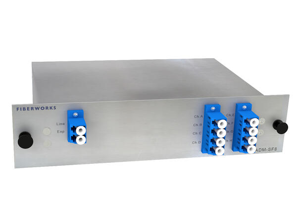 Fiberworks 8 ch. DWDM OADM Single Fiber C37-C44, "drop and continue", LC 