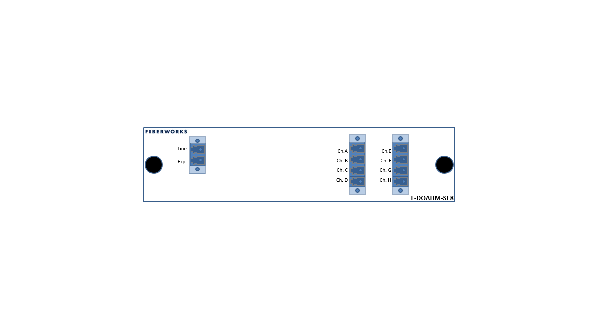 F-DOADM-SF8-LU-3744 Fiberworks AS  Fiberworks 8 ch. DWDM OADM Single Fiber C37-C44, &quot;drop and continue&quot;, LC