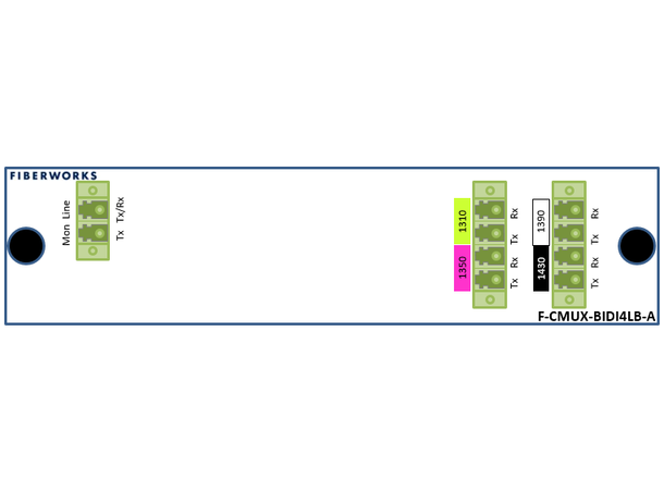 Fiberworks 4ch. CWDM BiDi CATV Mux/Demux Low Band, Mon. port, LC/APC, A-side