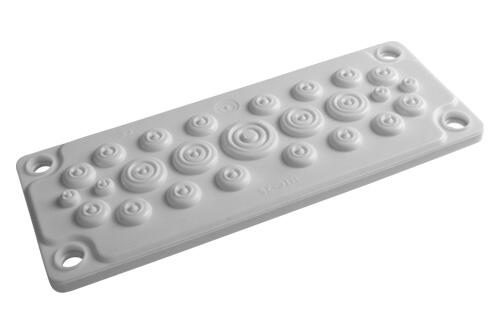 SP-IP65SKAP-2500904   Multi kabelflens HTC-25  til IP65-skap 1x20-26mm,16x8-14mm,4x14-20mm,4x5-7mm