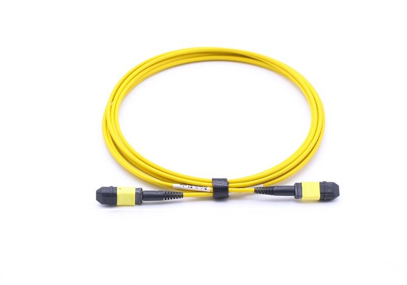 P-SM9-M3Y-M1FbM1F-xx Fiberworks AS  Patch SM MPO/APC12 Hun-Hun, pol. B, xx m 9/OS2 G.657.A1, &#248;3mm Gul, Elite