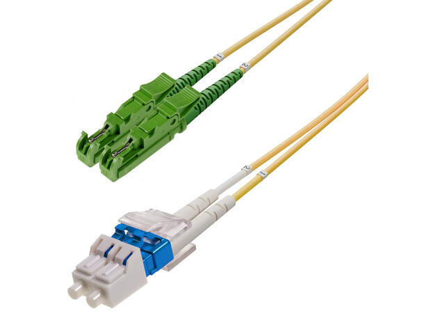 Snor SM DPX E2000/APC-LC/UPC xx m 9/OS2 G.657.A2 2x ø2mm Gul 