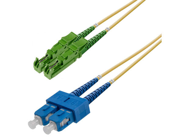 Snor SM DPX E2000/APC-SC/UPC xx m 9/OS2 G.657.A2 2x ø2mm Gul 