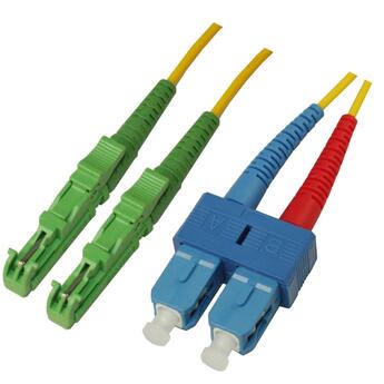 P-SM9-D2Y-E2A-SCU-xx Fiberworks AS  Snor SM DPX E2000/APC-SC/UPC xx m 9/OS2 G.657.A2 2x &#248;2mm Gul